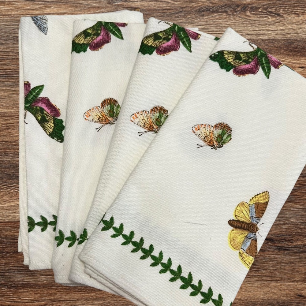 Portmeirion 4 Piece Butterfly Print Napkins 18 inch